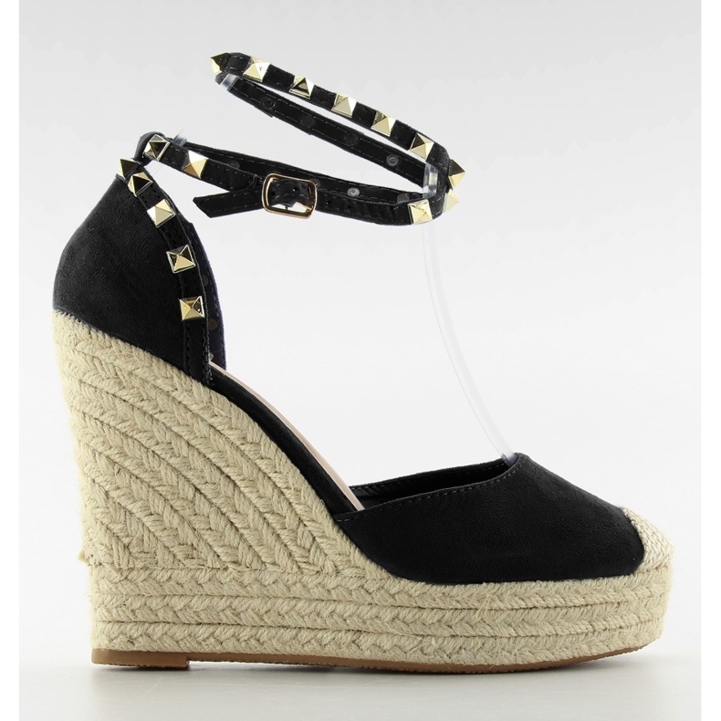 Espadrile sa štiklama na platformi traperica mornarsko plava