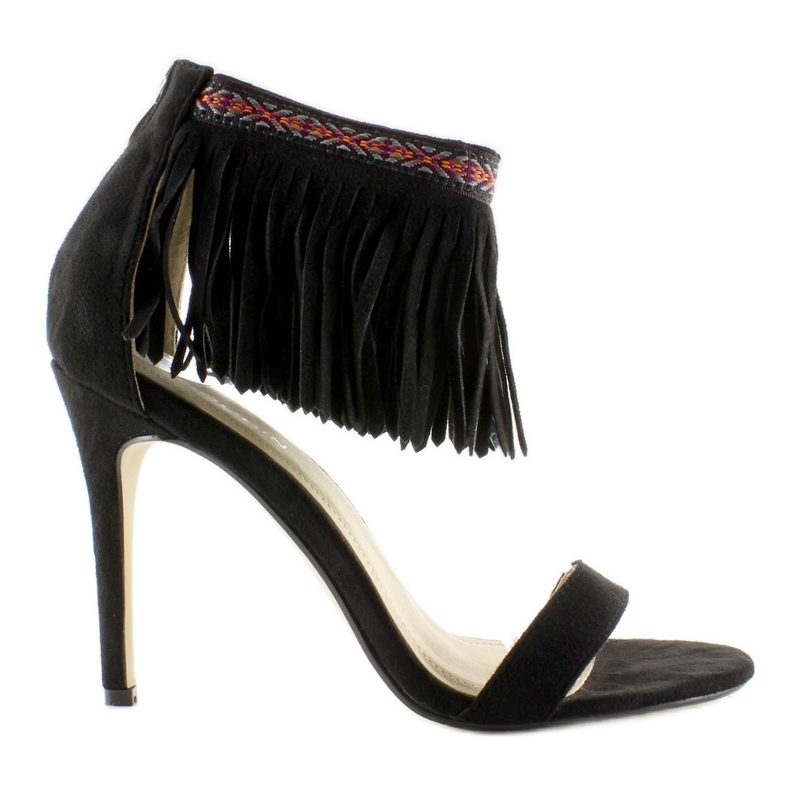 Crne etno sandale s resama crno