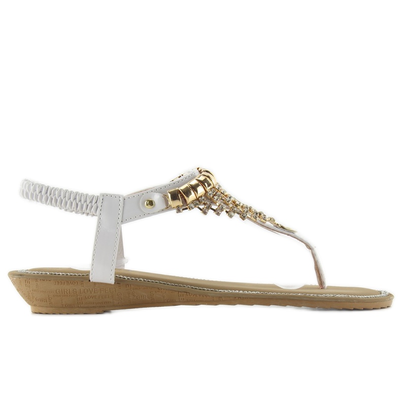 Sandale bogato ukrašene 2017-32 bijele boje bijela