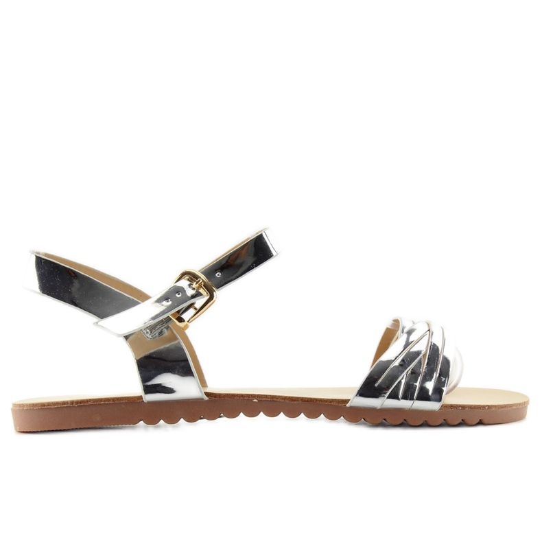 Sandale sa sjajnim trakama H8-72 siva