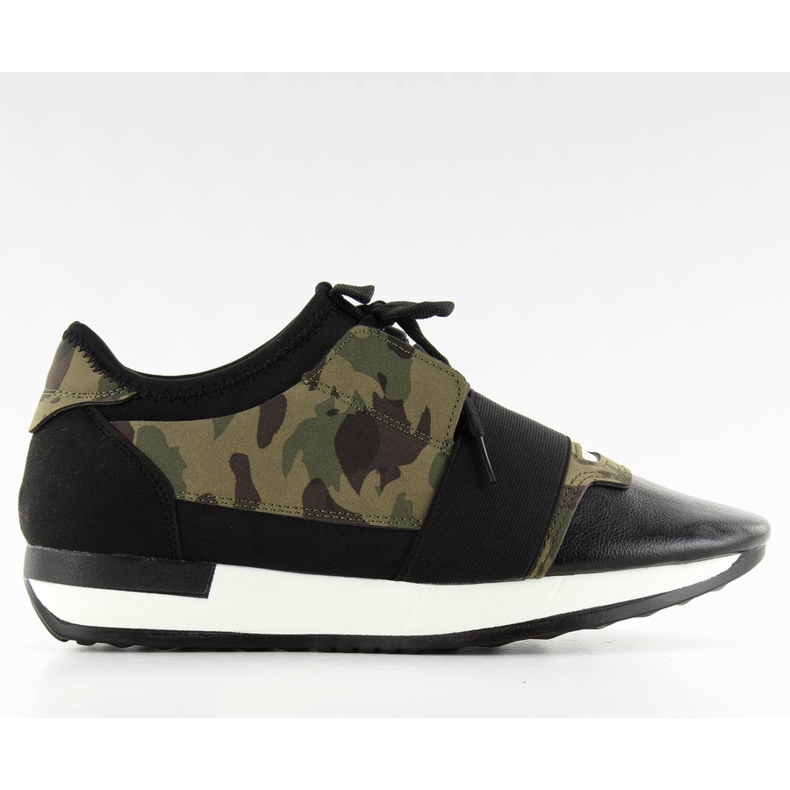 CRNE/KAMUFLAŽNE ženske sportske cipele crno smeđa zelena