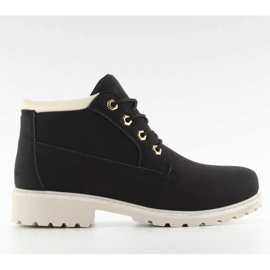 Ženski drveni gležanj crne boje crna