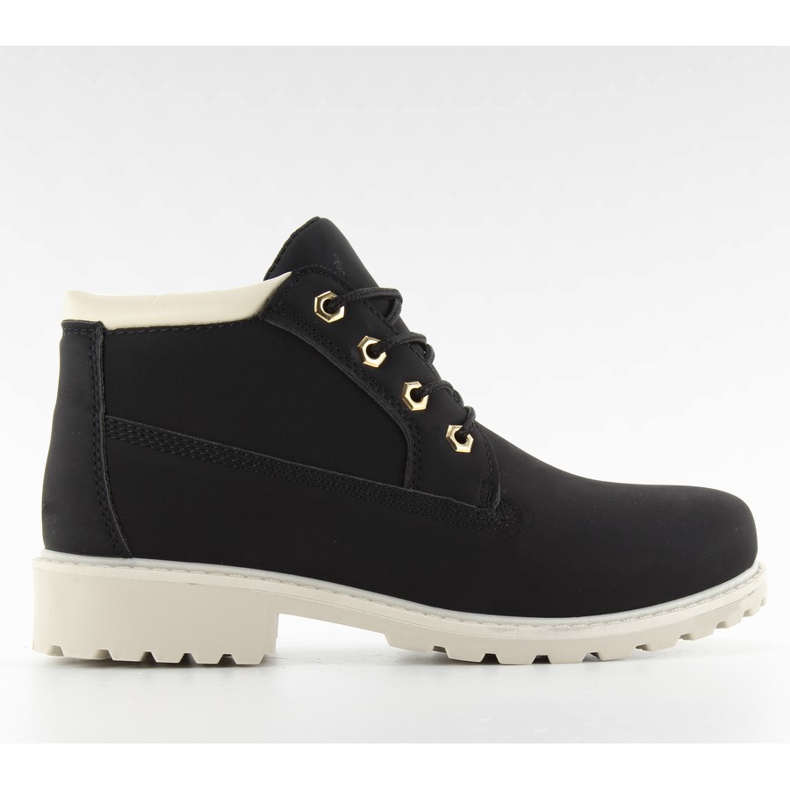 Ženski drveni gležanj crne boje crno