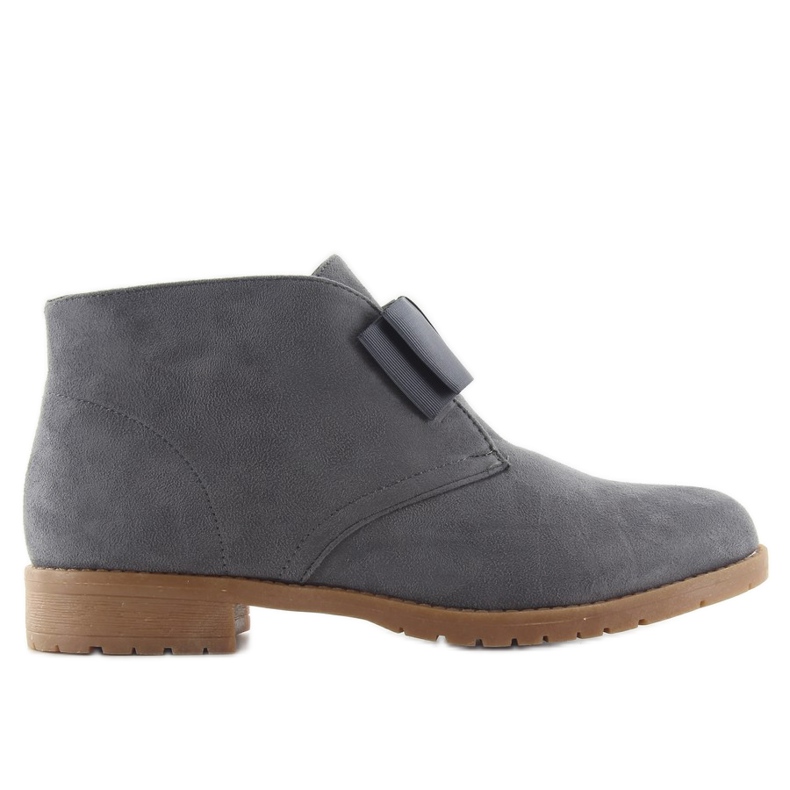 Ženske Chelsea čizme s mašnom C-7117 sive siva