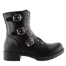 Crne radne čizme s crnim kopčama crna