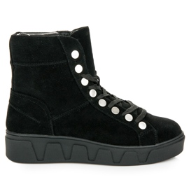 Betler Čizme na vezanje na platformi crna