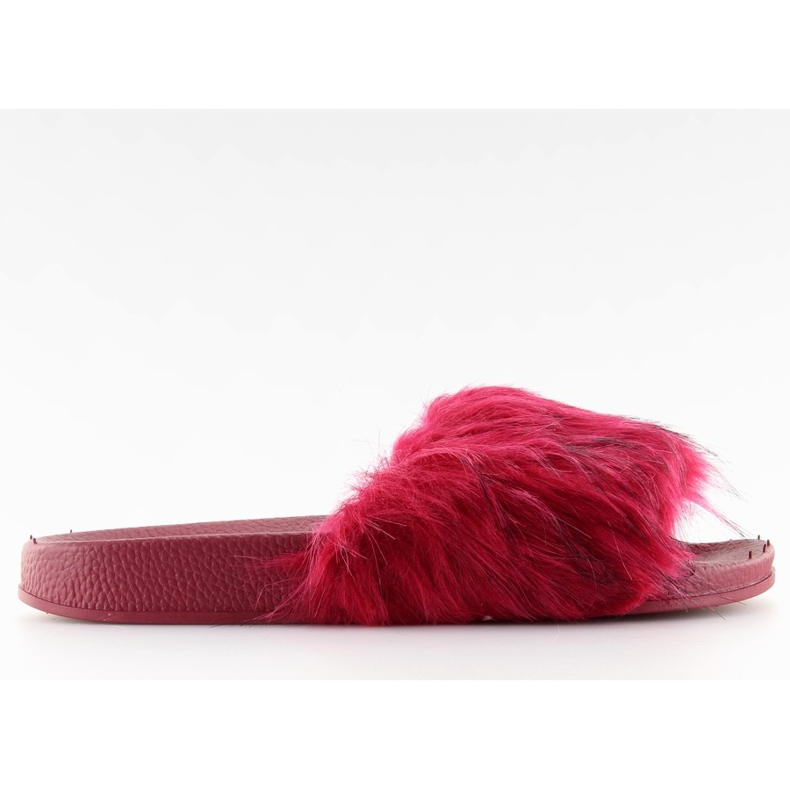 Burgundske papuče s krznom zy383-007-1 vina crvena