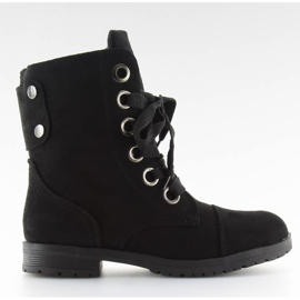 Crne radne čizme s vezanjem 8901 Crna crno