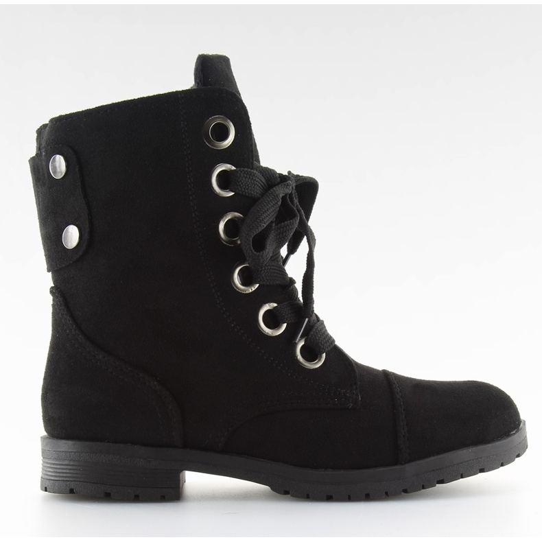 Crne radne čizme s vezanjem 8901 Crna crno