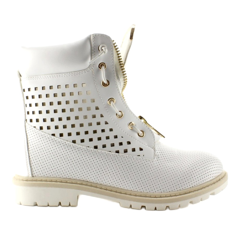 Ažur balzam, zlatni patentni zatvarač, bijela R103 bijela