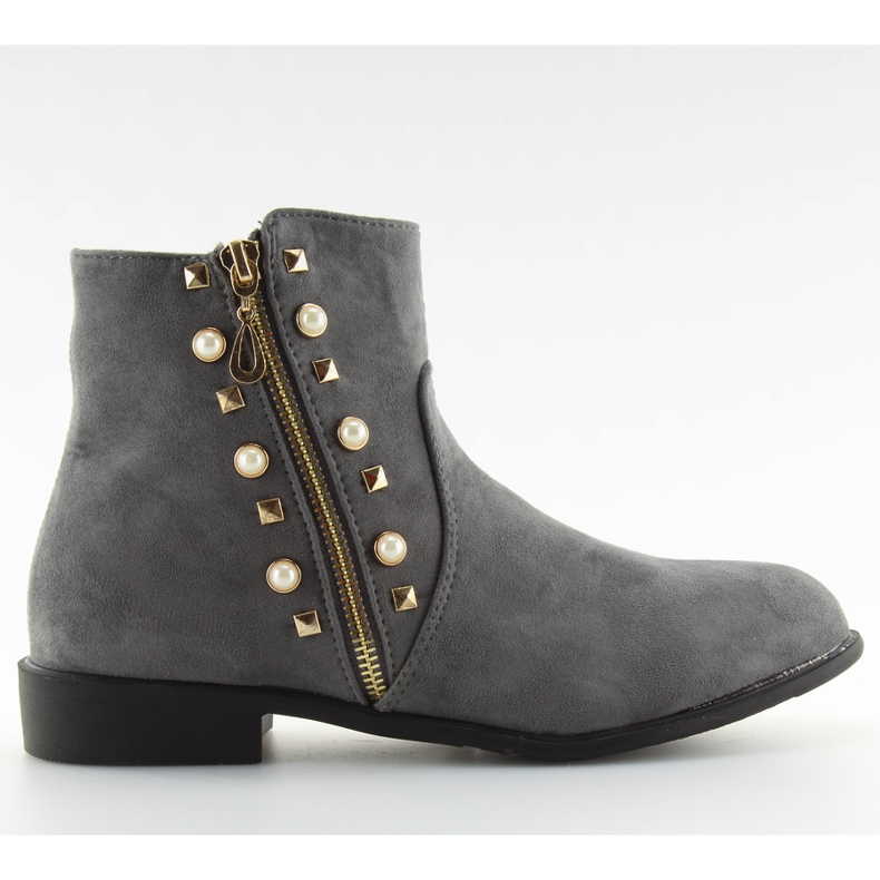 Čizme sa sivim biserima 30708 sive siva