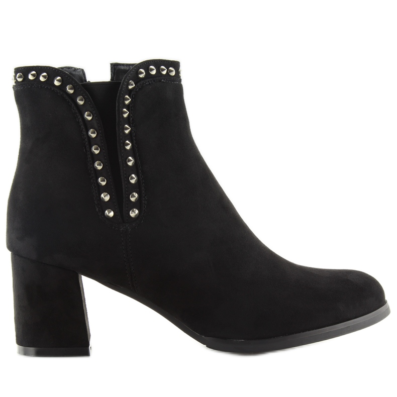 Crne crne čizme na visokoj peti crno