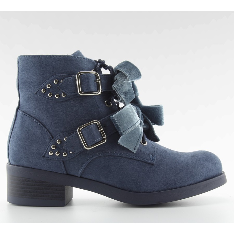 Čizme na vezanje s mašnicama tamnoplave boje plava