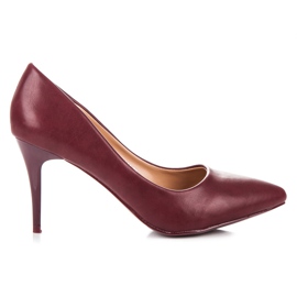 Ideal Shoes Maroon visoke potpetice crvena