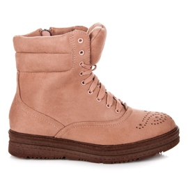 Vices Čizme na vezanje na platformi ružičasta