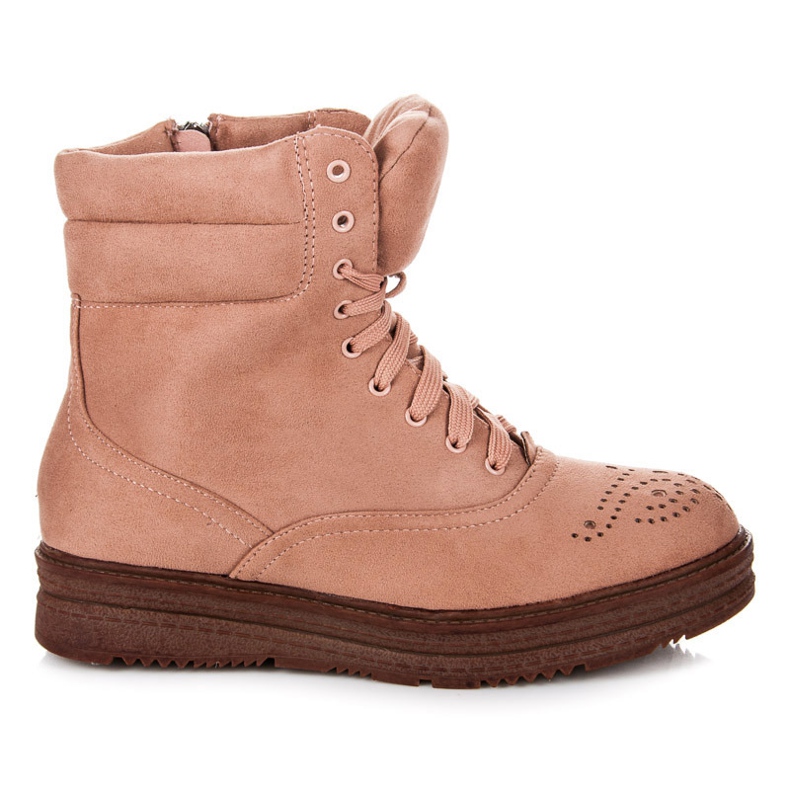 Vices Čizme na vezanje na platformi ružičasta