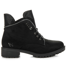 Vices Elegantne čizme na vezanje crna