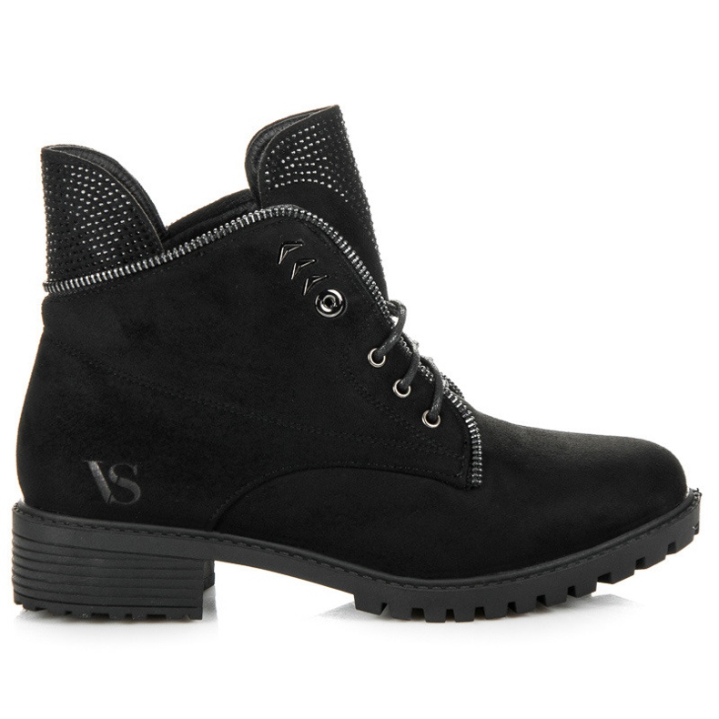 Vices Elegantne čizme na vezanje crno