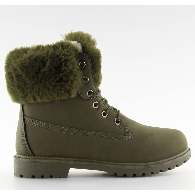 Tople zelene drvene čizme s krznom zelena