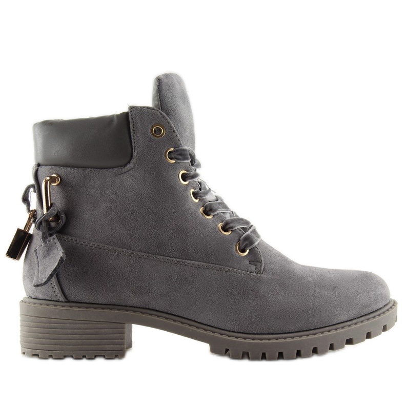 Ženske sive drvene čizme AT-0623-L Siva