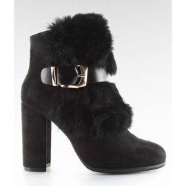 Crne čizme na visokoj peti s krznom crne 1316 crne crna