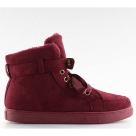 Ženske tenisice izolirane su bordo burgundije višebojan crvena