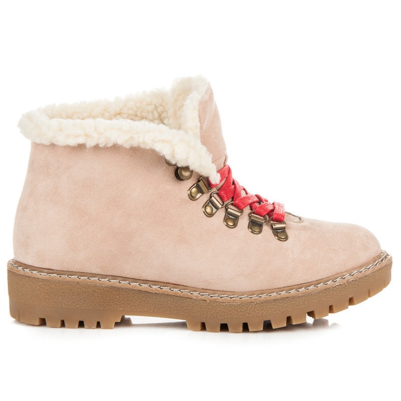 Vices Niske čizme s kaputom od ovčje kože smeđa