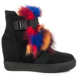 Vices Čizme na klin s krznom crna