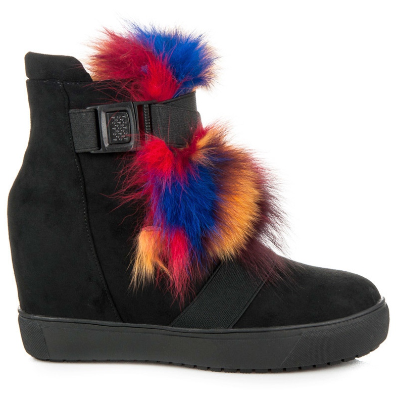 Vices Čizme na klin s krznom crno