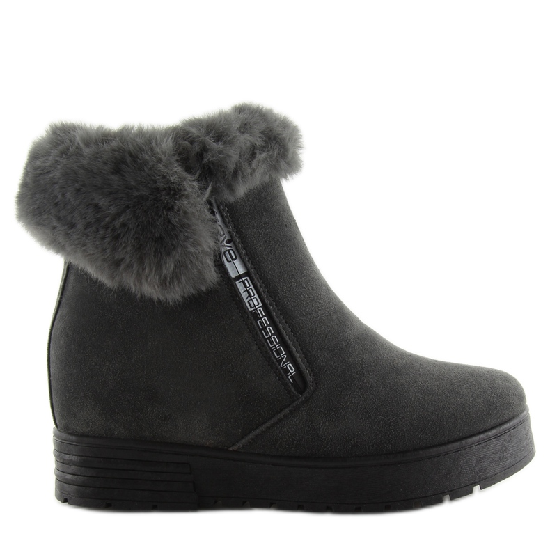 Sive čizme na klin sive XY-299 siva