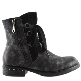 Crne Workery čizme s113 crne siva crna