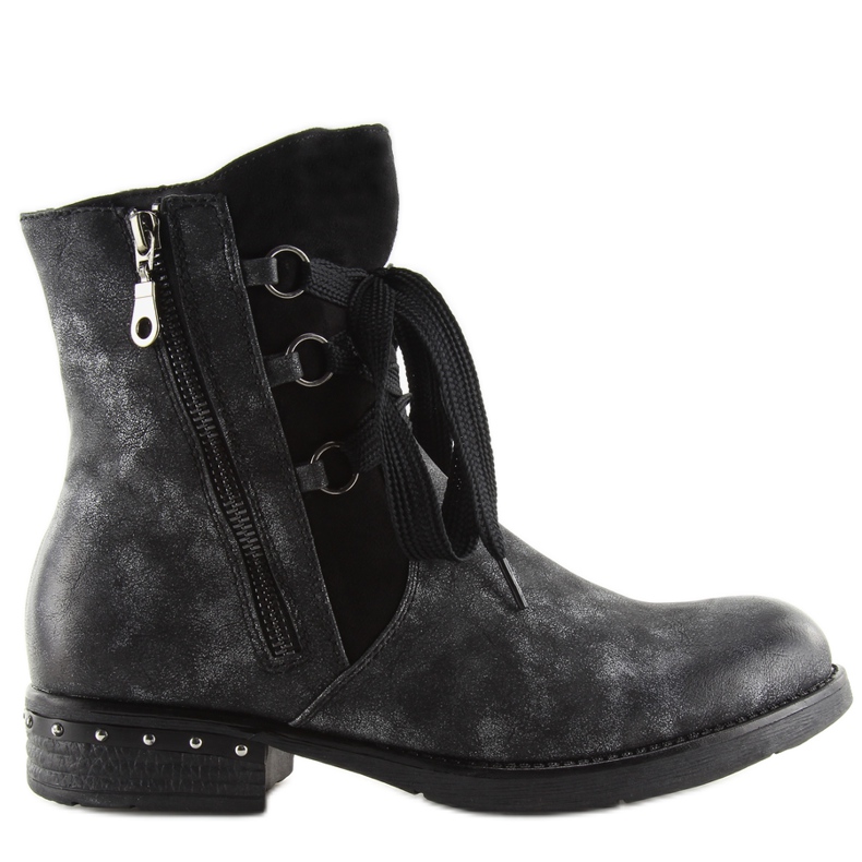 Crne Workery čizme s113 crne siva crno