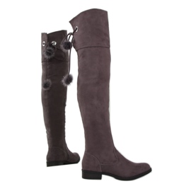 Mocha mušketirske čizme s pomponima višebojan smeđa