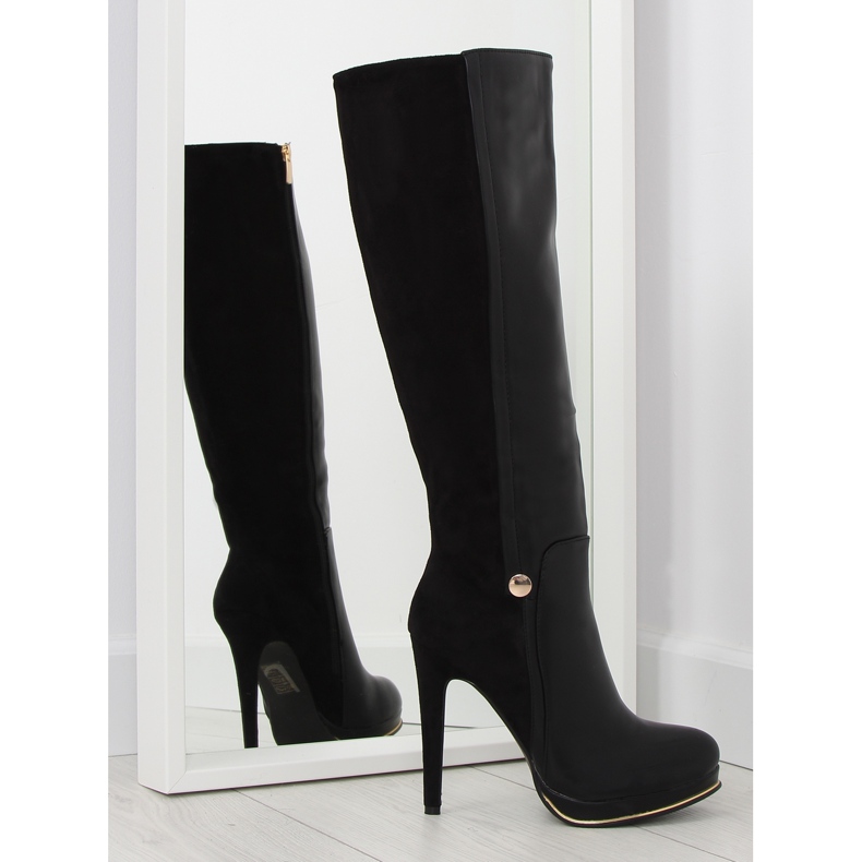 Crne JU860 crne čizme s platformom crno