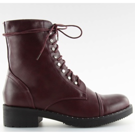 Čizme čizme s bordo vinskim crvenim višebojan crvena