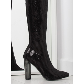 Crne čizme sa šljokicama AE55P crne crna