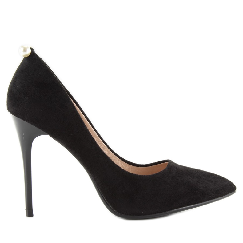 Klasične crne visoke pete s biserima Aj-531 crno