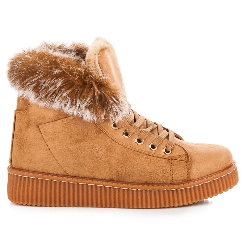 Creepers čizme s krznom smeđa