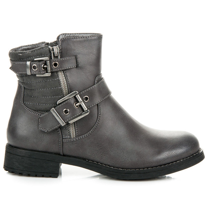 Radničke čizme s kopčom siva