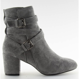 Sive čizme na široku petu CL62 sive siva