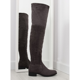 H182 sive mušketirske čizme smeđa siva raznobojna