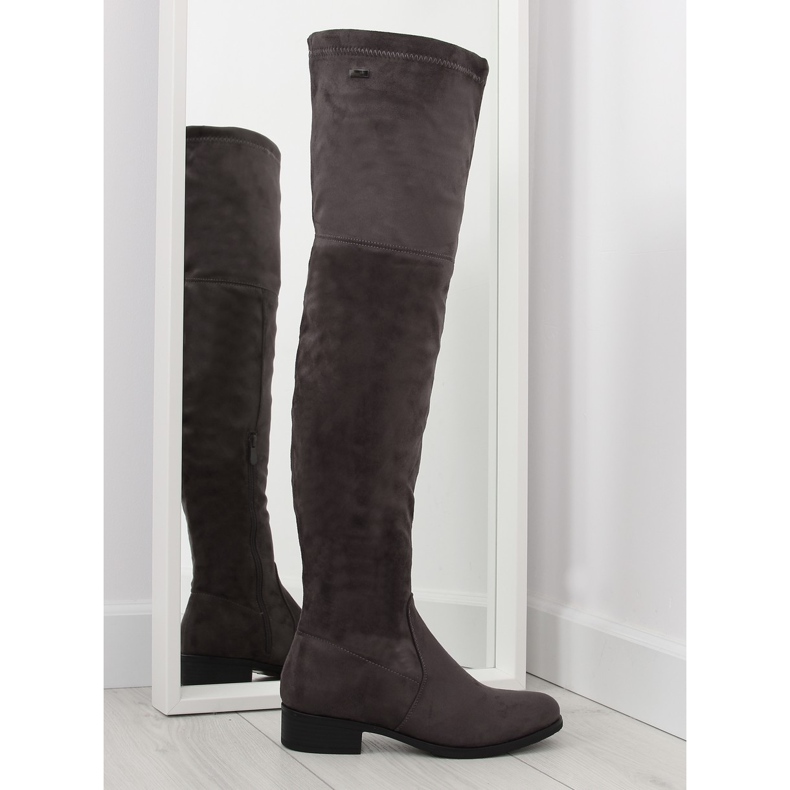 H182 sive mušketirske čizme smeđa siva raznobojna