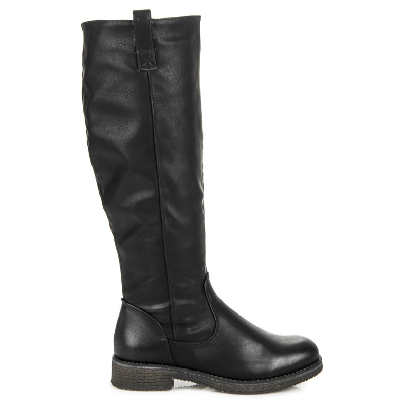 Juliet Klasične crne čizme s patentnim zatvaračem crno