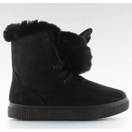 Čizme za snijeg s ušima crne DD38 crne crna