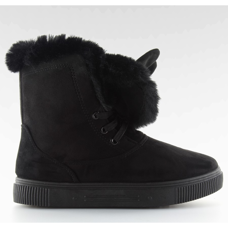 Čizme za snijeg s ušima crne DD38 crne crno