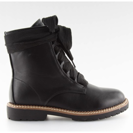 Crne čizme na vezanje 8308 crne crna