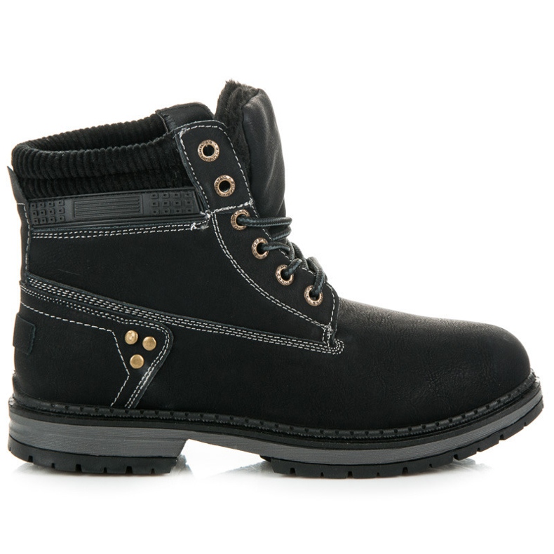 Čizme na vezanje crno