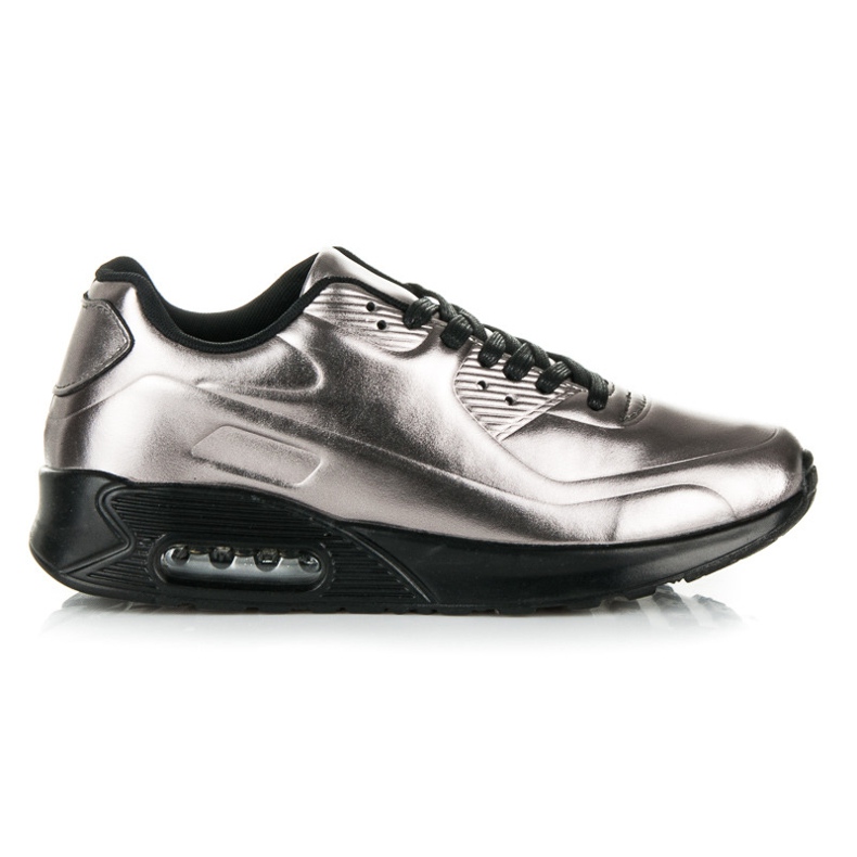 Sjajne tenisice na vezanje siva