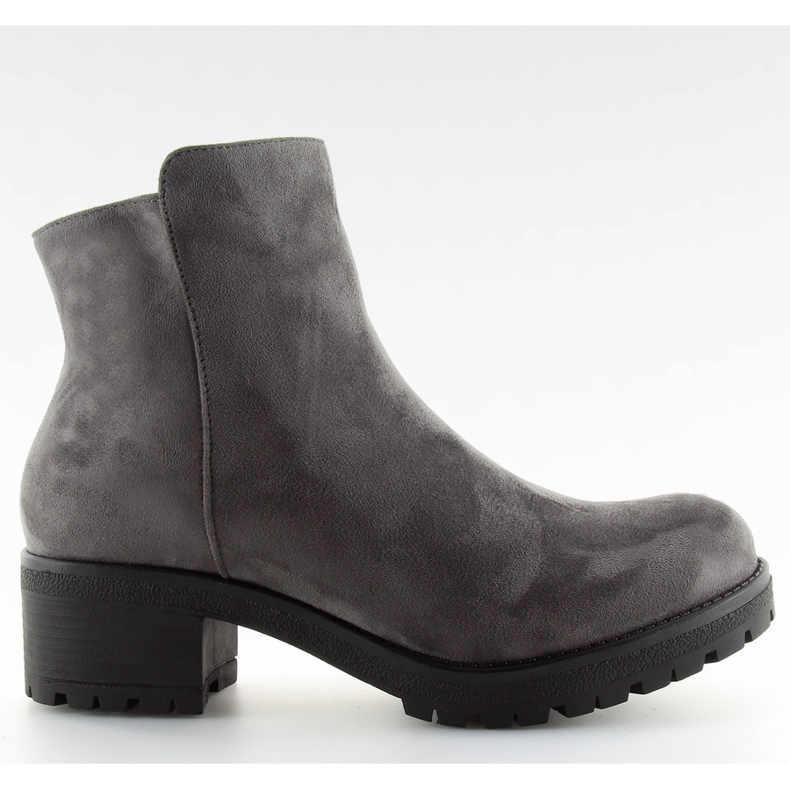 Sive ženske čizme sa širokim potpeticama siva