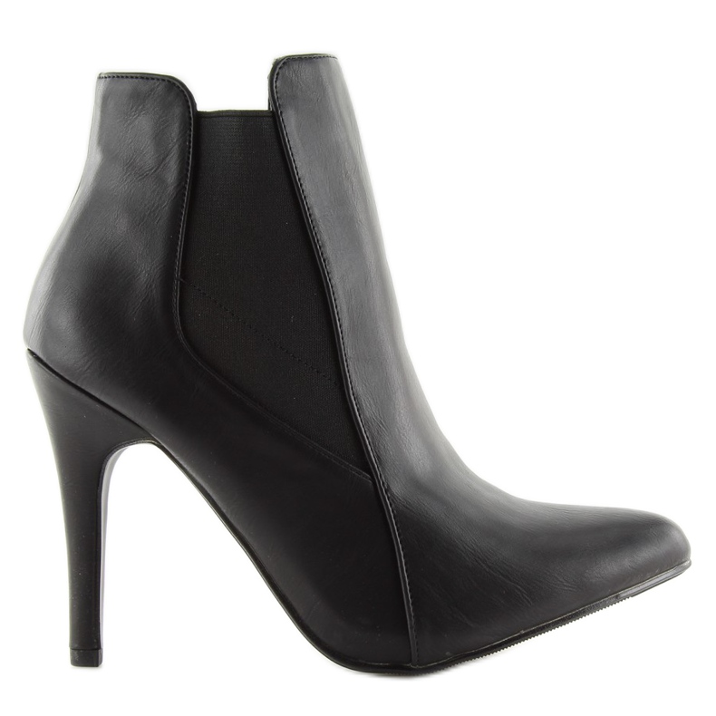 Crne čizme na visokoj peti mat crne 9095-43A crno